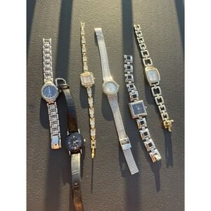 Mixed Lot of 6 Assorted Women's Wrist Watches Various Styles Used Untested